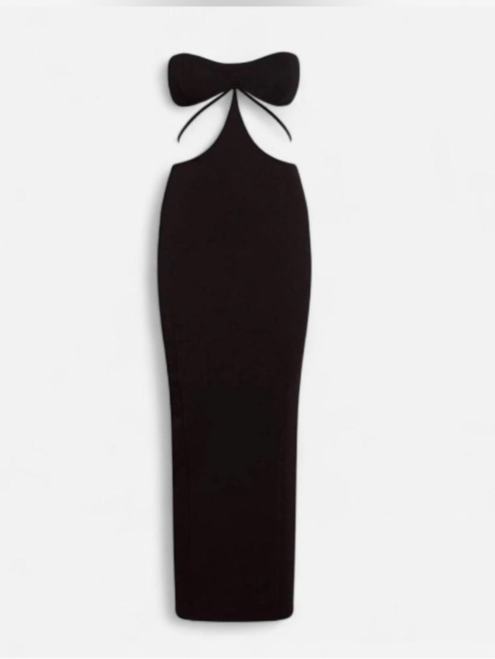 NWT Leau Cutout Maxi Dress Women’s XL Black Double Lined Strapless Underwire